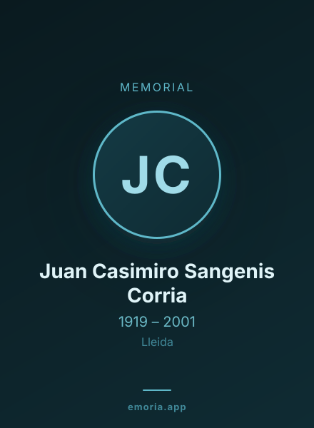 Memorial portrait of Juan Casimiro Sangenis Corria