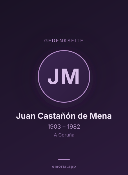 Gedenkportrait von Juan Castañón de Mena