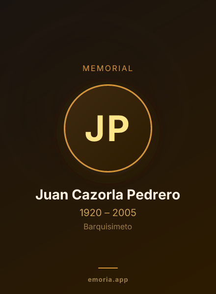 Memorial portrait of Juan Cazorla Pedrero