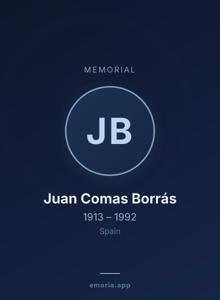 Memorial portrait of Juan Comas Borrás