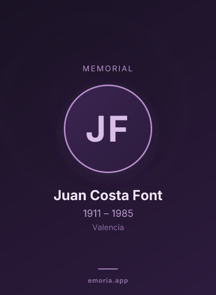 Memorial portrait of Juan Costa Font