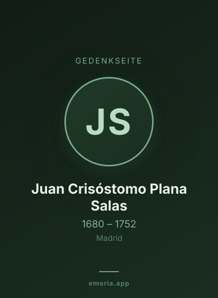 Gedenkportrait von Juan Crisóstomo Plana Salas
