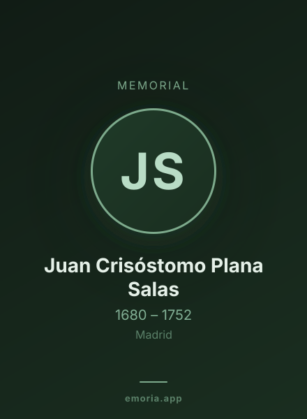 Memorial portrait of Juan Crisóstomo Plana Salas