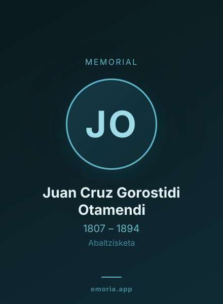 Memorial portrait of Juan Cruz Gorostidi Otamendi