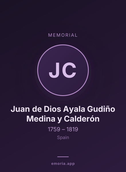 Memorial portrait of Juan de Dios Ayala Gudiño Medina y Calderón