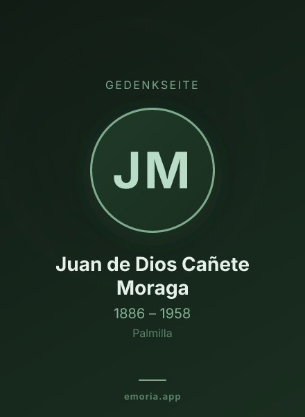 Gedenkportrait von Juan de Dios Cañete Moraga