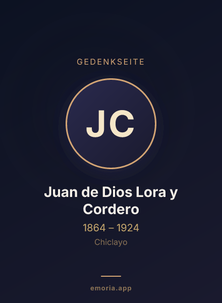 Gedenkportrait von Juan de Dios Lora y Cordero