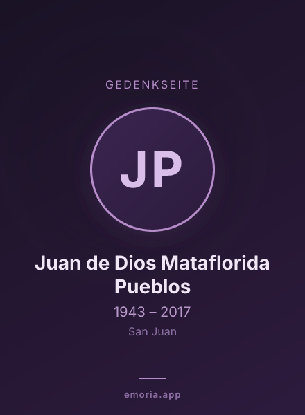 Gedenkportrait von Juan de Dios Mataflorida Pueblos