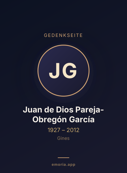 Gedenkportrait von Juan de Dios Pareja-Obregón García