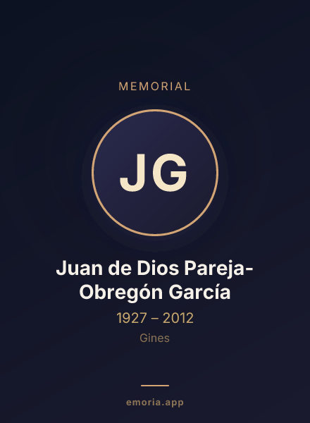 Memorial portrait of Juan de Dios Pareja-Obregón García