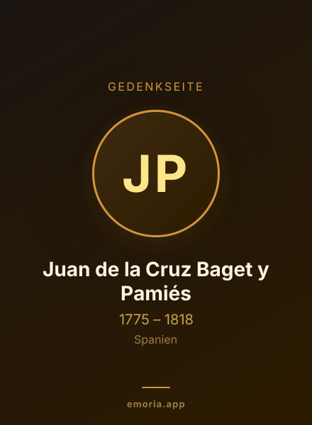 Gedenkportrait von Juan de la Cruz Baget y Pamiés