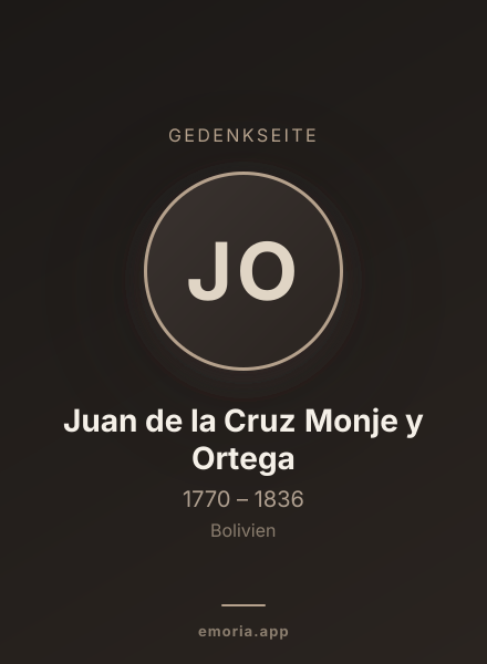 Gedenkportrait von Juan de la Cruz Monje y Ortega