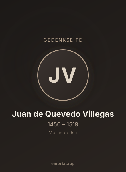 Gedenkportrait von Juan de Quevedo Villegas