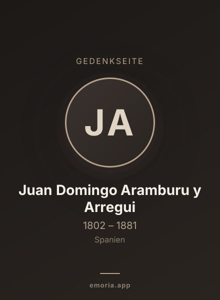 Gedenkportrait von Juan Domingo Aramburu y Arregui