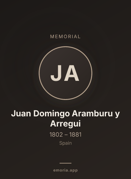 Memorial portrait of Juan Domingo Aramburu y Arregui