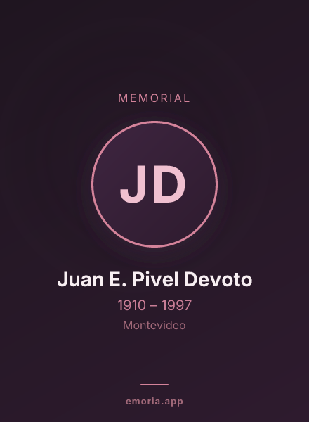 Memorial portrait of Juan E. Pivel Devoto