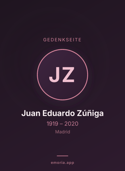Gedenkportrait von Juan Eduardo Zúñiga