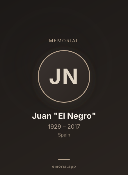 Memorial portrait of Juan "El Negro"