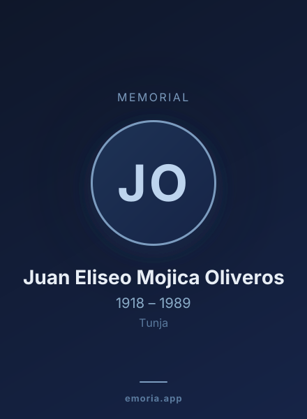 Memorial portrait of Juan Eliseo Mojica Oliveros