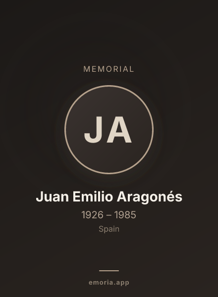 Memorial portrait of Juan Emilio Aragonés