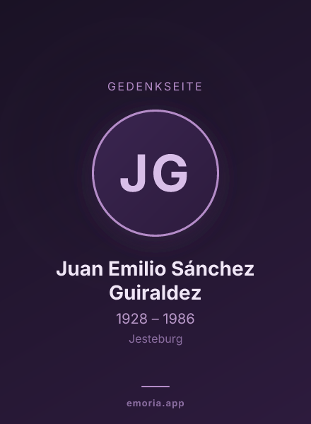 Gedenkportrait von Juan Emilio Sánchez Guiraldez