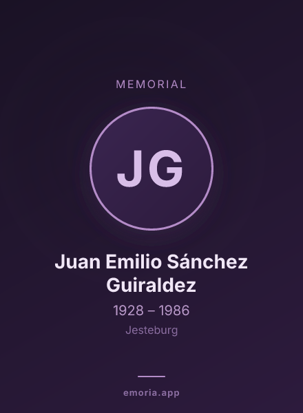 Memorial portrait of Juan Emilio Sánchez Guiraldez