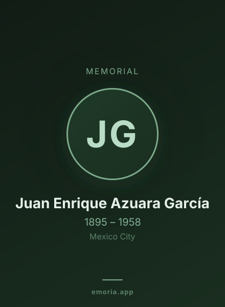 Memorial portrait of Juan Enrique Azuara García