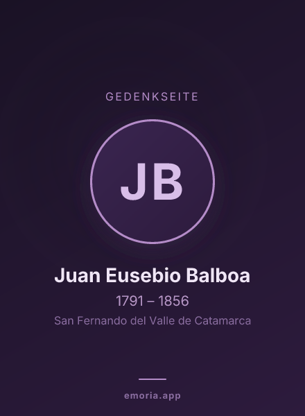 Gedenkportrait von Juan Eusebio Balboa