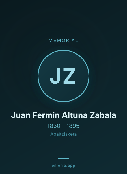 Memorial portrait of Juan Fermin Altuna Zabala
