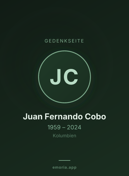 Gedenkportrait von Juan Fernando Cobo