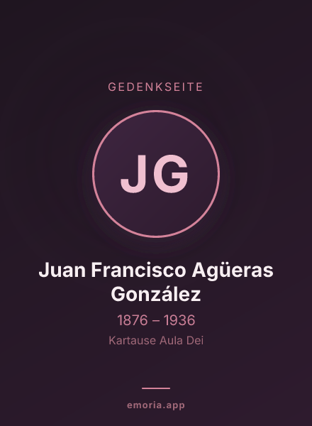 Gedenkportrait von Juan Francisco Agüeras González