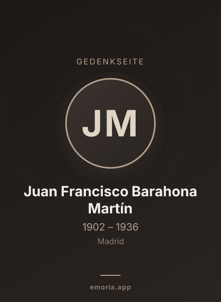 Gedenkportrait von Juan Francisco Barahona Martín