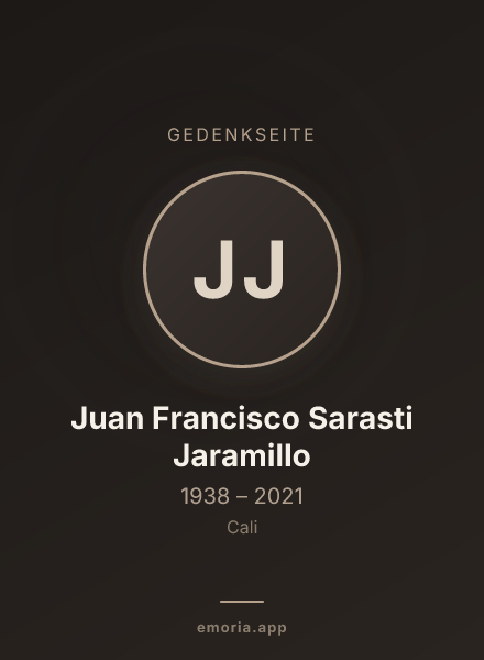 Gedenkportrait von Juan Francisco Sarasti Jaramillo