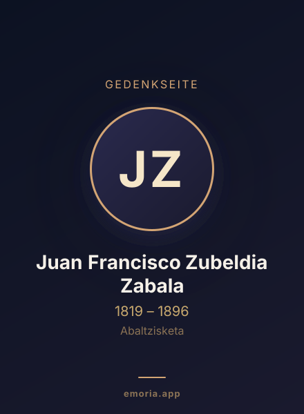 Gedenkportrait von Juan Francisco Zubeldia Zabala