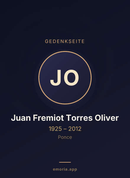 Gedenkportrait von Juan Fremiot Torres Oliver
