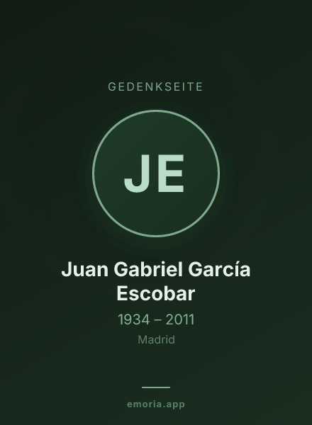 Gedenkportrait von Juan Gabriel García Escobar
