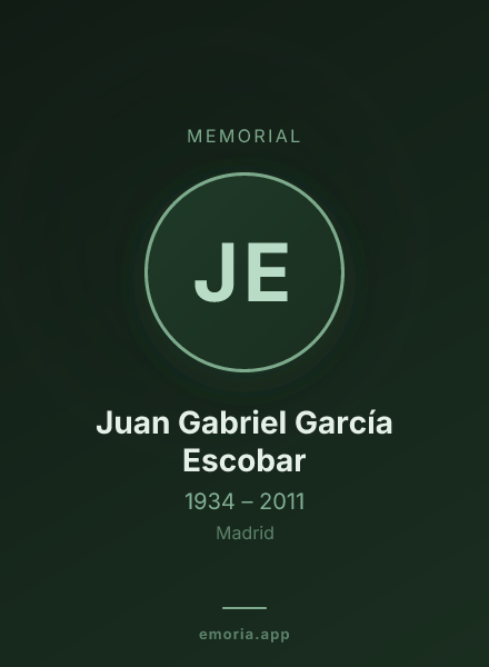 Memorial portrait of Juan Gabriel García Escobar