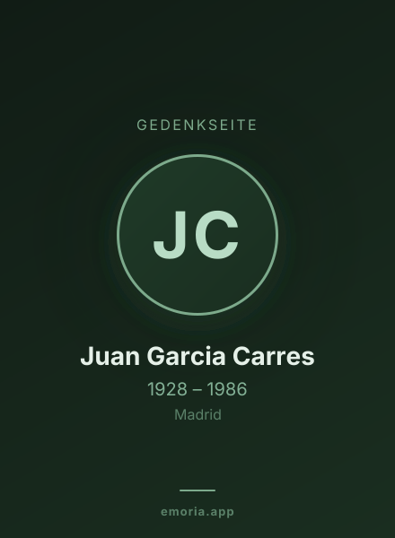 Gedenkportrait von Juan Garcia Carres