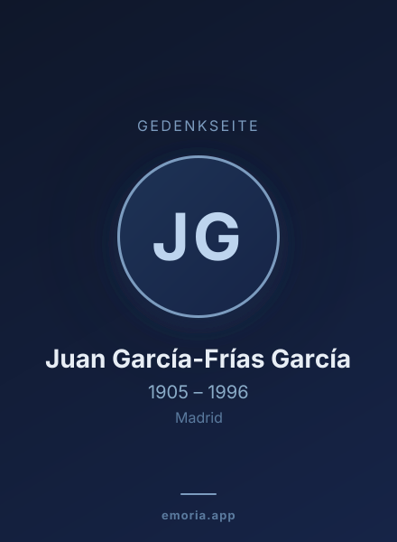 Gedenkportrait von Juan García-Frías García