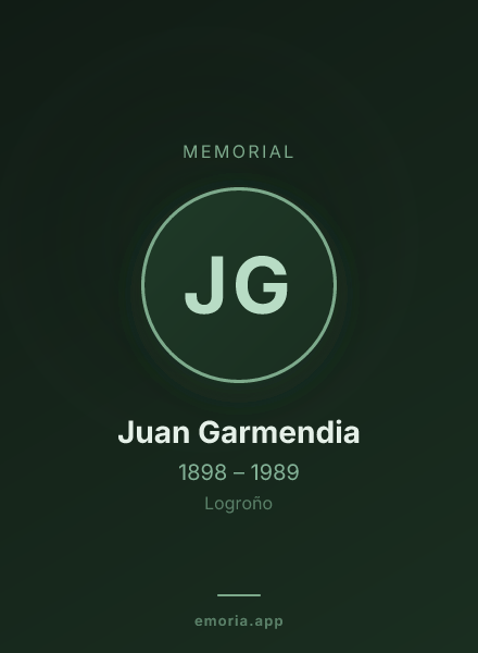 Memorial portrait of Juan Garmendia