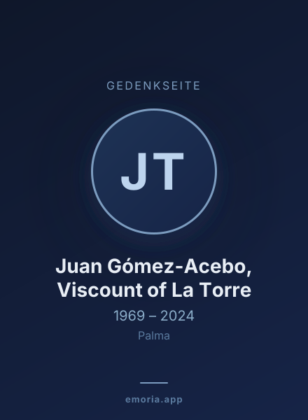 Gedenkportrait von Juan Gómez-Acebo, Viscount of La Torre
