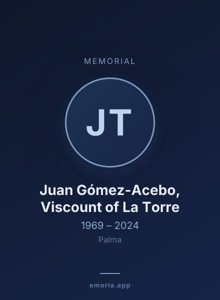 Memorial portrait of Juan Gómez-Acebo, Viscount of La Torre