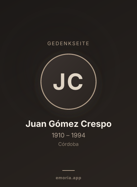 Gedenkportrait von Juan Gómez Crespo