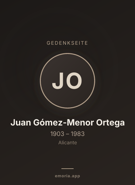 Gedenkportrait von Juan Gómez-Menor Ortega