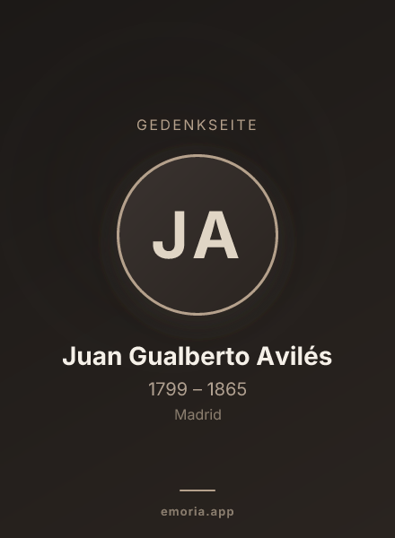 Gedenkportrait von Juan Gualberto Avilés