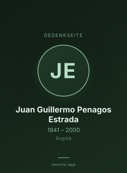 Gedenkportrait von Juan Guillermo Penagos Estrada