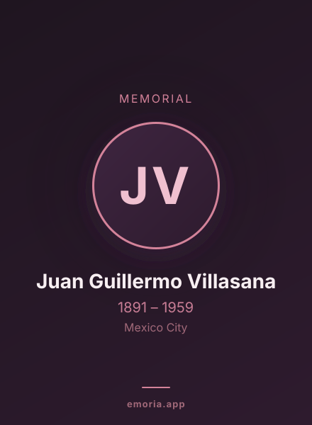 Memorial portrait of Juan Guillermo Villasana