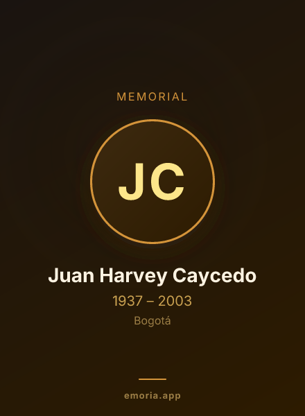 Memorial portrait of Juan Harvey Caycedo