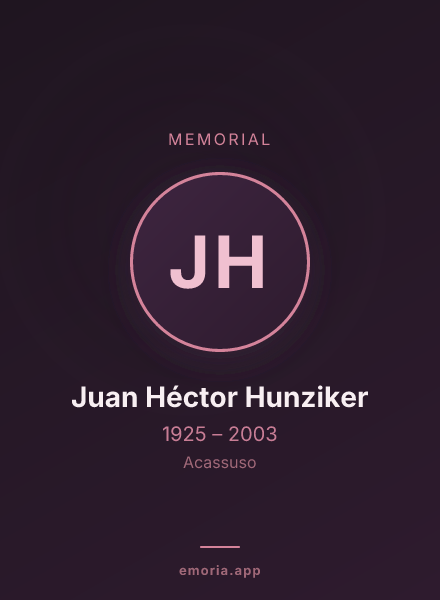 Memorial portrait of Juan Héctor Hunziker