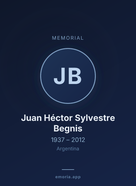 Memorial portrait of Juan Héctor Sylvestre Begnis